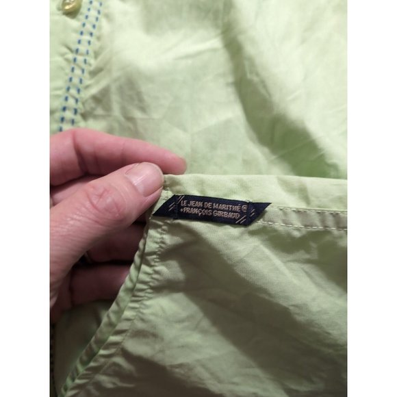 le jean de marithe francois girbaud Green Short Sleeve Button Shirt Size XL - Picture 4 of 6